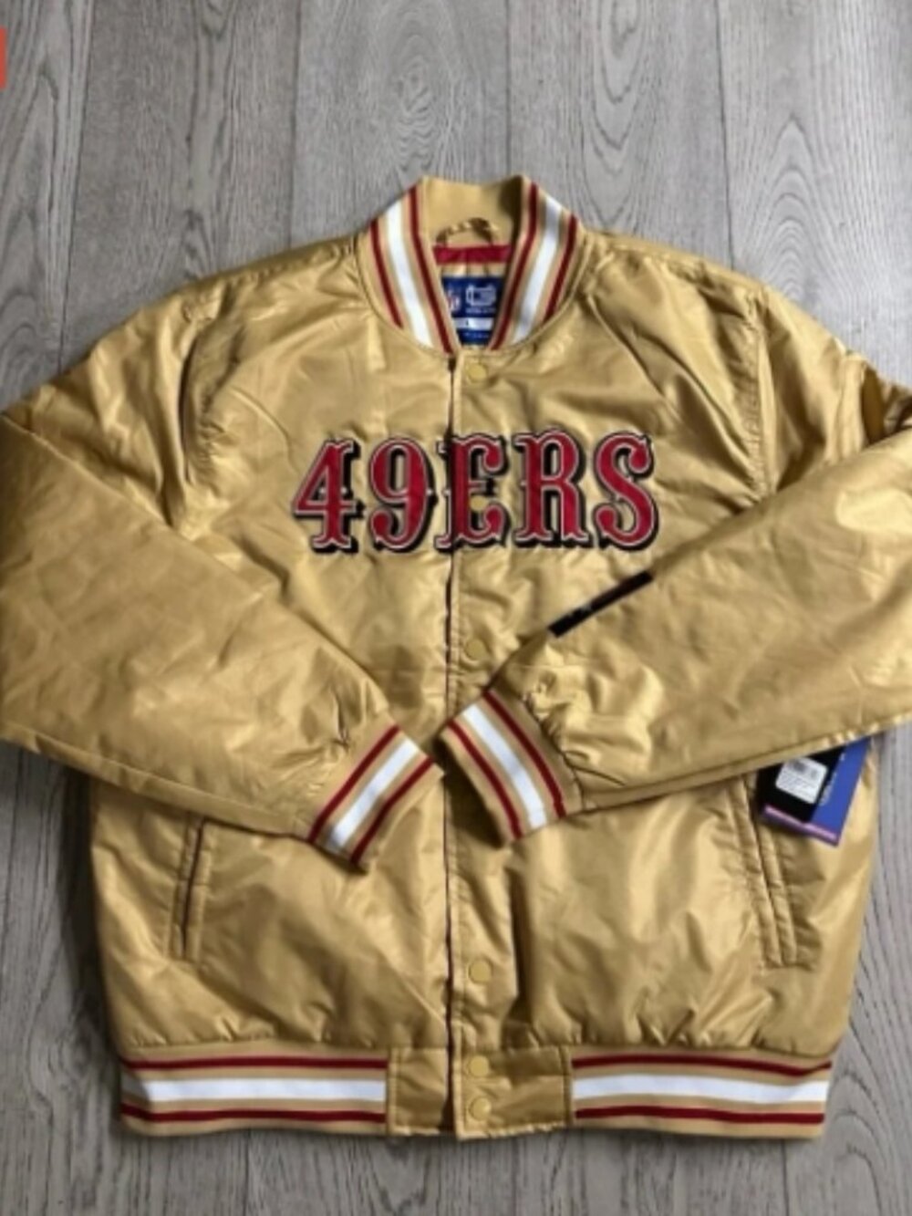 NWT Ultra Game 49ers Gold Bomber Jacket Large